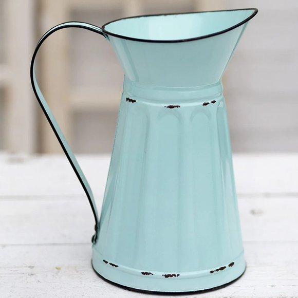 Accents Vintage Style Robins Egg Blue Enamel Pitcher Poshmark